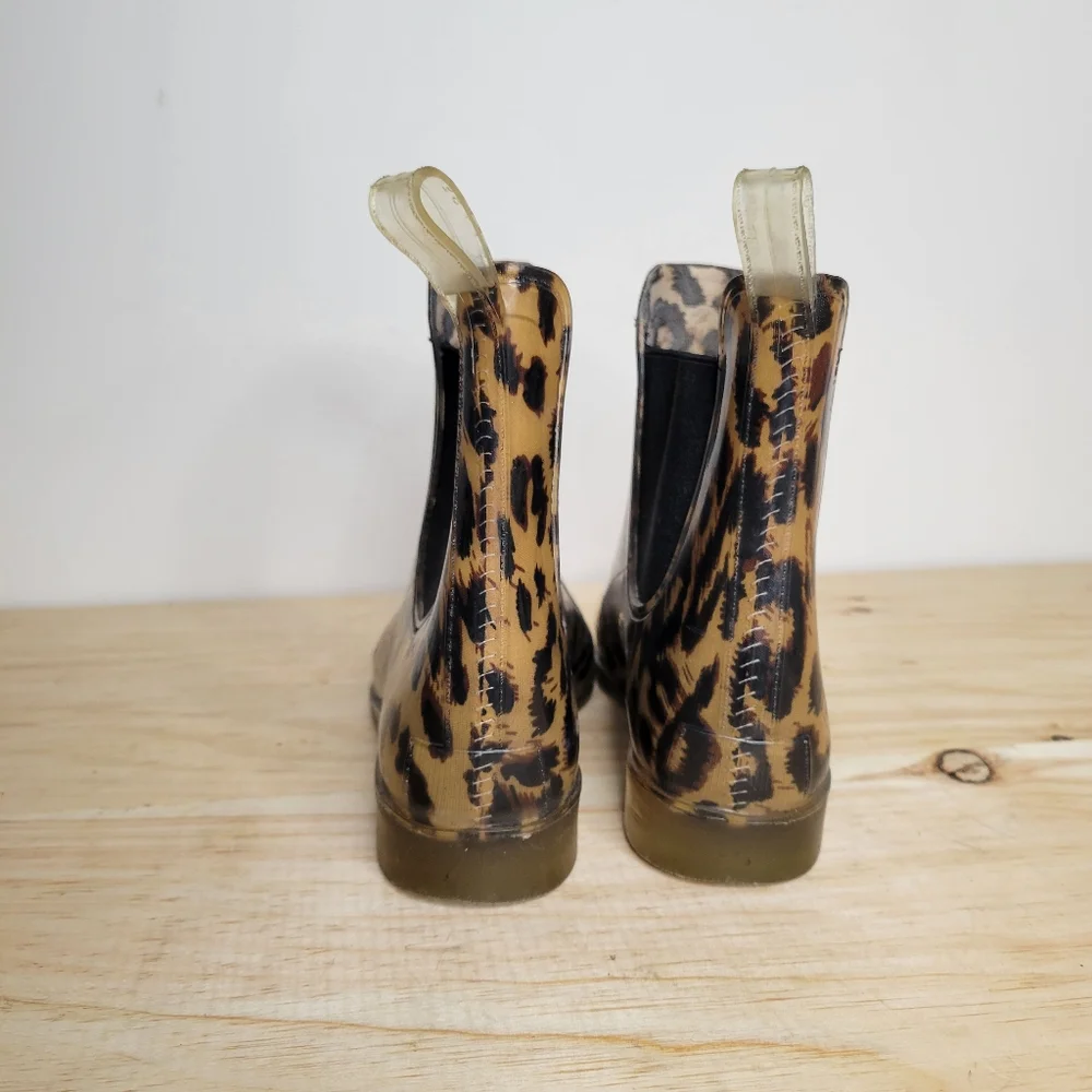 J. Crew leopard print shirt rain boots 7 - Picture 3 of 5